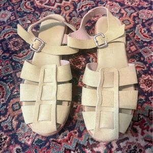 Freda Salvador Green Strappy Sandals with Buckle